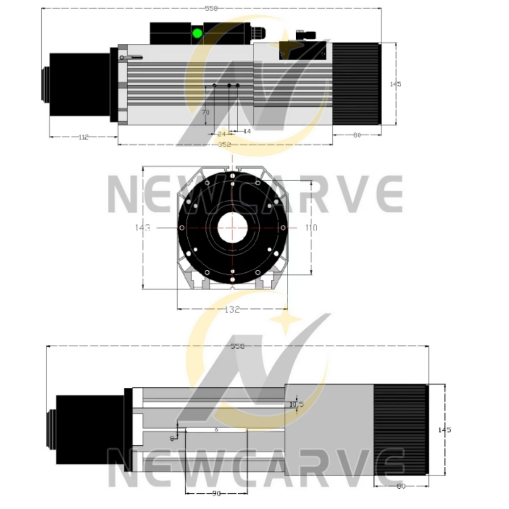 ATC Mandrino Raffreddato Ad Aria 9KW Cambio Utensile Automatico del Mandrino Motore 220V 380V Cina ATC ISO30 Per CNC Atc-Mandrino-motore NEWCARVE