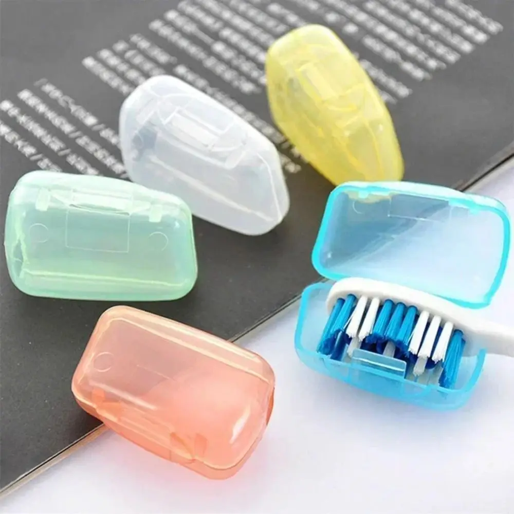 Imagen 4: 5/10 piezas de cubiertas de plástico para cabezales de cepillo de dientes, portátiles, protectoras, para viajes, senderismo, camping, accesorios de baño