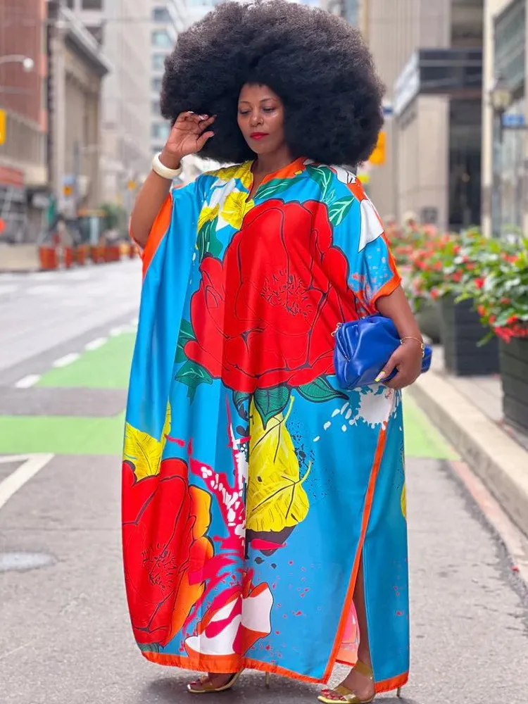 African Dress For Women Plus Size Print Long Wedding Party Dress Evening Gowns Traditional Dashiki Clothing Kaftan Robe