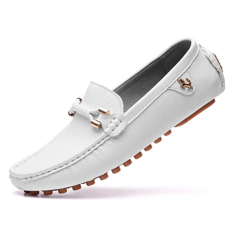 White Slip On Loafers Shoes For Men Driving Flats Casual Moccasins Shoes For Men Comfy Male Dad Loafers Zapatos Hombre Size 48