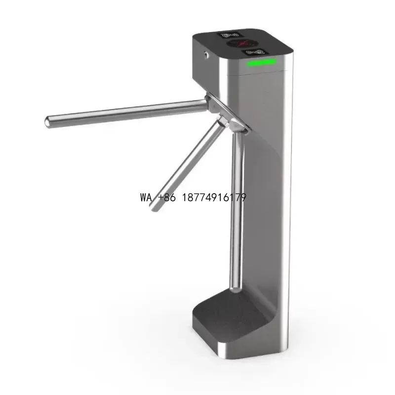 wmwmnu Access Control Card Reader Stainless Steel 2-Way Barrier Gate Semi Automatic Vertical Tripod Turnstile