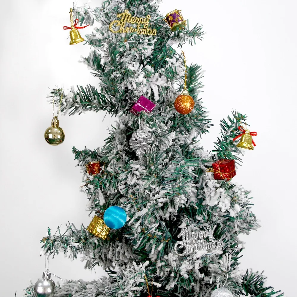 26pcs Glitter Christmas Ball Pendant Set Multiple Styles Mini Christmas Tree Hanging Gifts Box Plastic