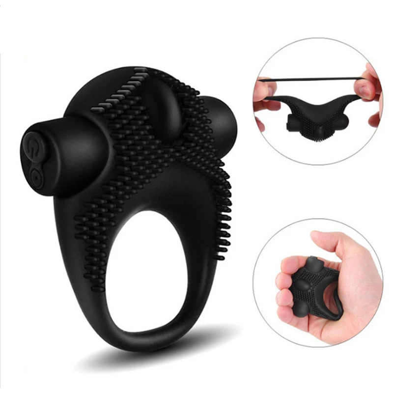 Delayed Ejaculation Penis Ring 10 Speeds Vibrator USB Charging Silicone Sex Cock Ring Vibrating For Men Pleasure enhancing