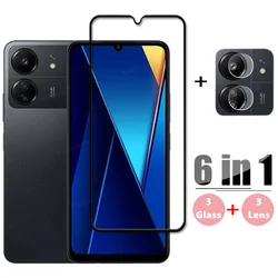 6in1 Glass For Poco C65 Full Cover Tempered Glass for Poco C65 Screen Protector 9H Protective Phone Camera Lens Film Poco C65