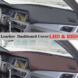 Dashboard Dash Mat Cover PU Leather Pad Carpet Sunshade Anti-UV Car Accessories For Hyundai Sonata LF 2015 2016 2017 2018 2019