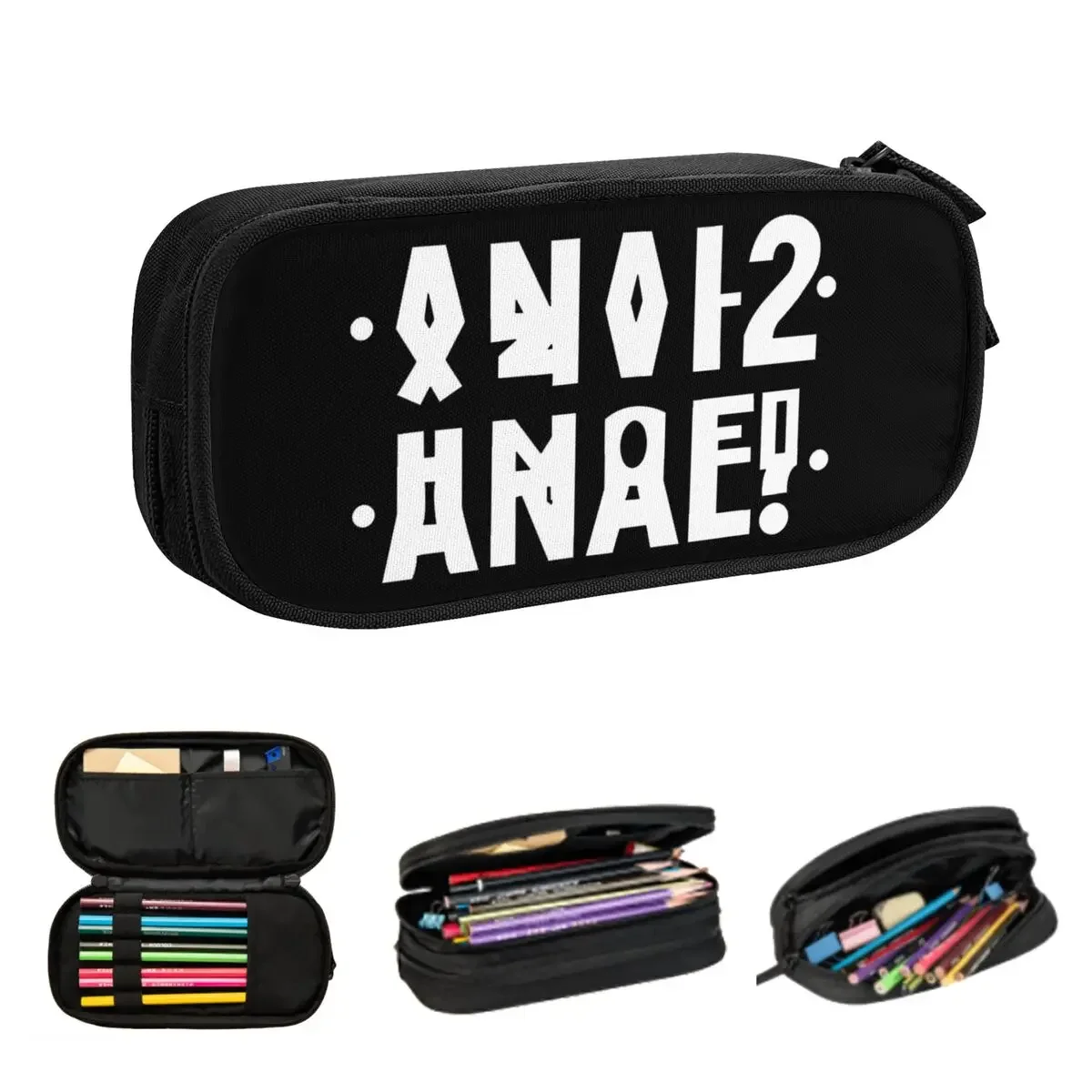 Funny Anal Hidden Message Anal Russian Letter Reflex Pencil Cases Big Capacity Pen Bags Pen Box Pencil Pouch For Boys Girls