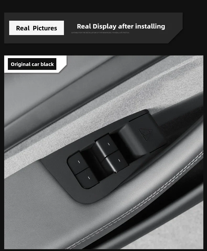 Für Tesla Model Y YL Juniper 2026 2025 Fensterheber-Schalter Schutzabdeckung Heberknopf-Zierleiste Dekorative Abdeckung Auto-Zubehör – Detail 11