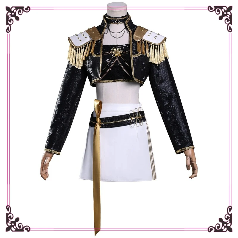 

Mira Cosplay KPop Demon Hunters Cosplay Costume Wig Women Black Golden Suit Halloween Party Role Playing Outfit