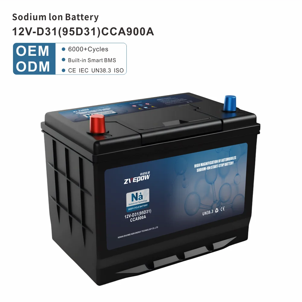 European Car Starting Battery 12V80AH Latest Sodium Ion Battery, Super Strong Starting Ability, 5-year ultra Long Warranty