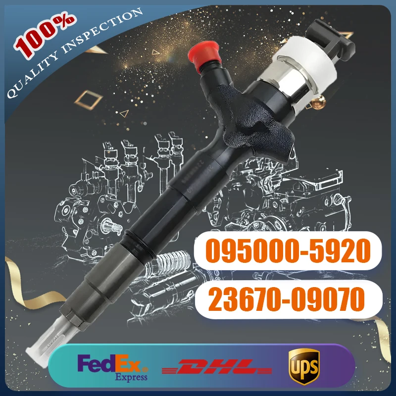 

095000-5920 095000-5921 23670-09070 23670-0L050 Common Rail Injector for Toyota Engine 2KD-FTV 1KD-FTV Hiace Hilux Land Cruiser