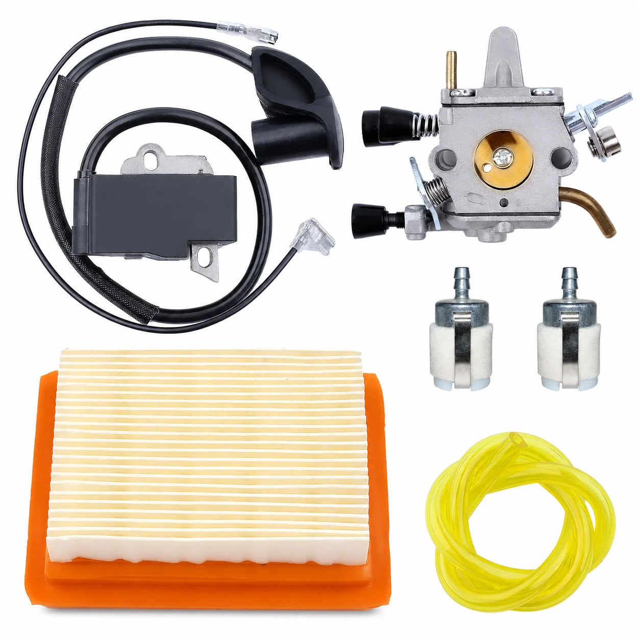 Carb Coil Air Filter Fuel Line Filter Kit For STIHL FS250/250R FS300 FS350 TS200 OEM 41341410300/41344001301 Trimmer Brushcutter