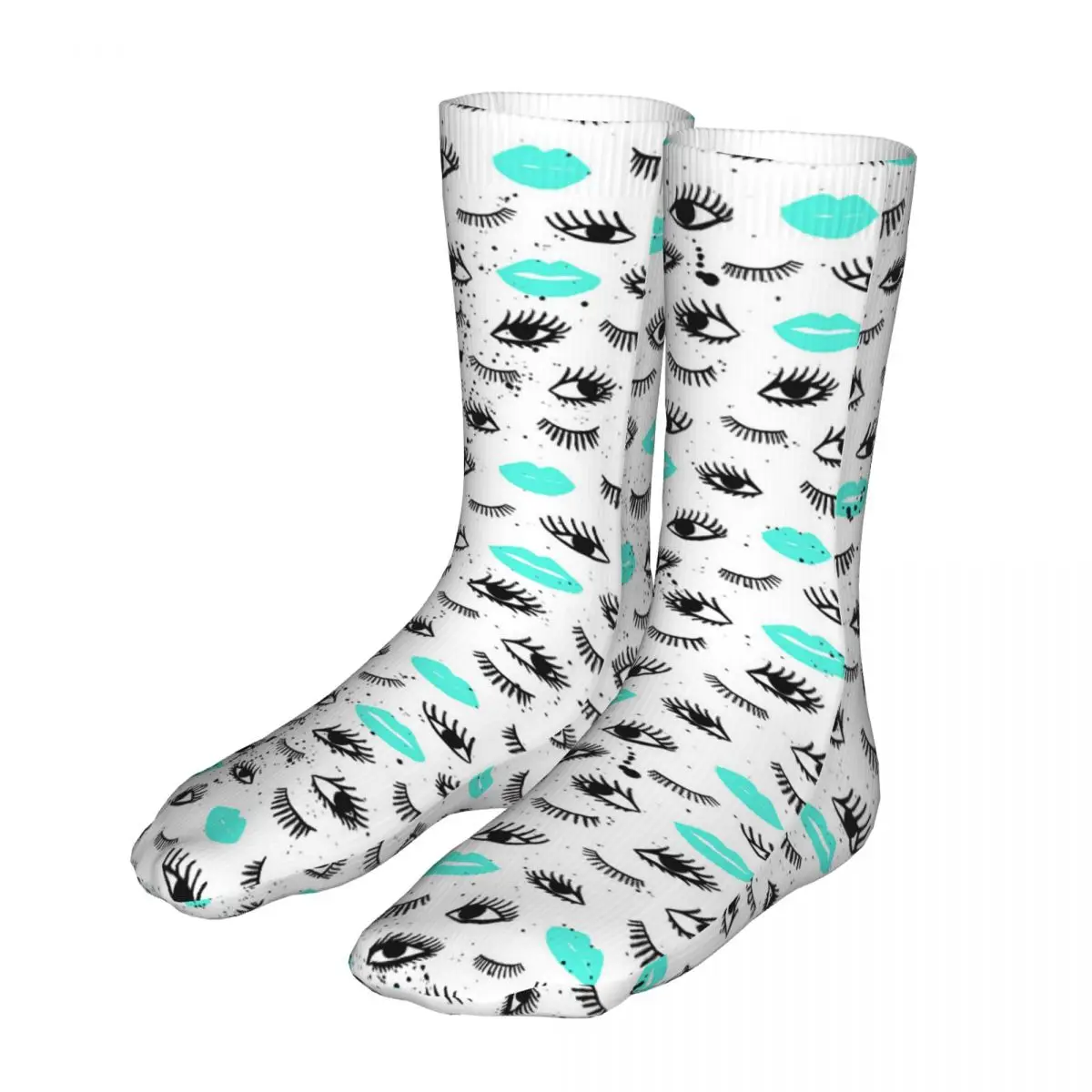 Chaussettes à cils pour hommes et femmes, chaussettes décontractées, mignonnes, style dessin animé, cadeaux, printemps, été, automne et hiver