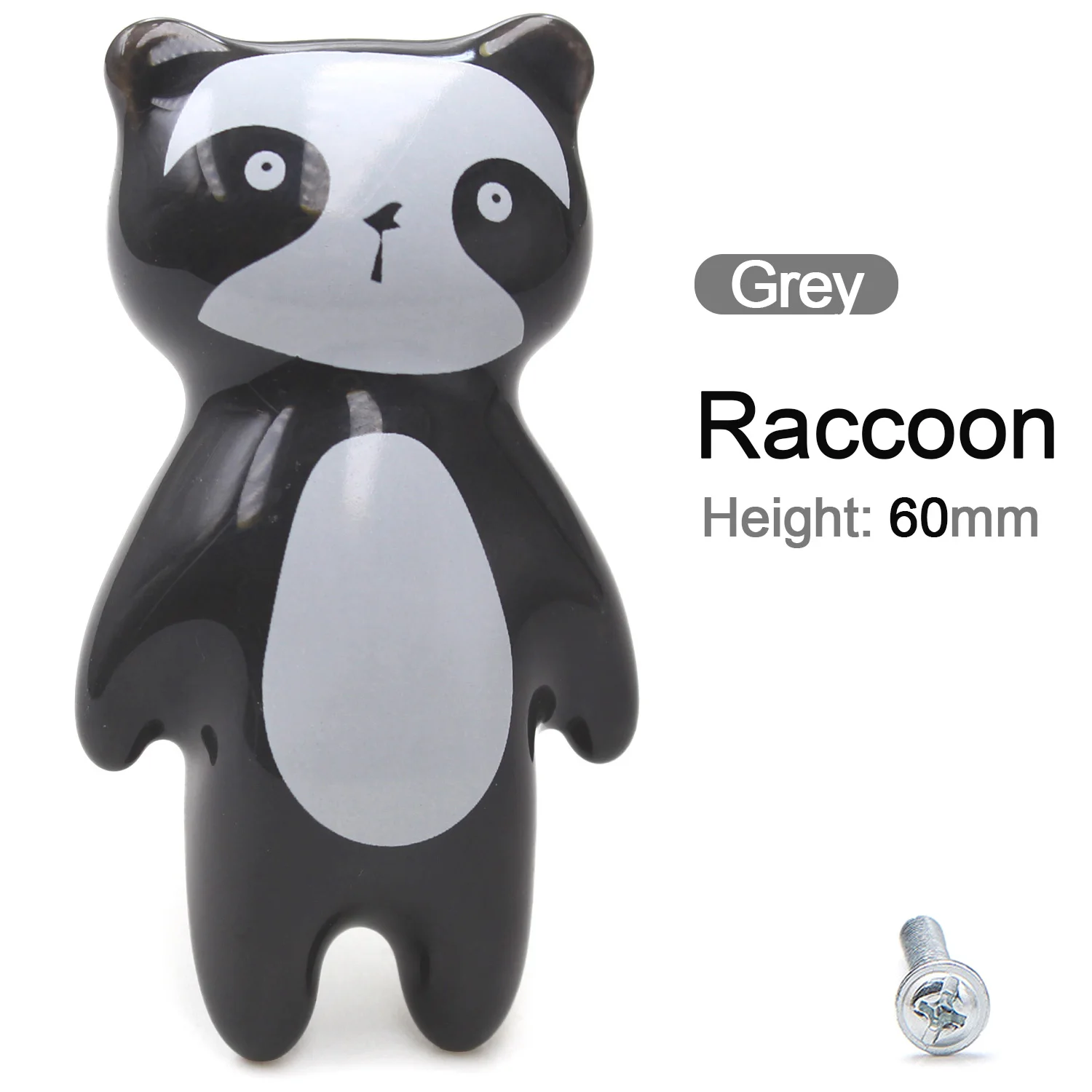 Cute Animal Ceramic Knobs – 5-Pack Kids Cabinet Handles – Pony, Panda, Koala, Fox – With Screws For Drawers & Doors