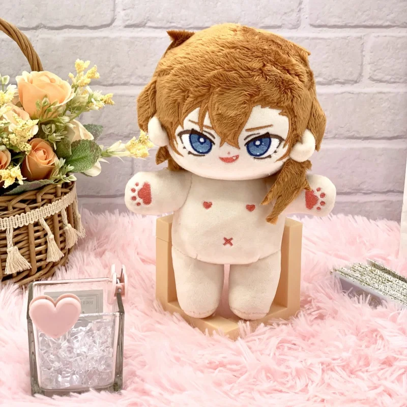 In-stock Bungo Stray Dogs 20CM Dress-up Plush Dolls Dazai Osamu Nakahara Chuuya Cotton Stuffed Toys Anime Peripheral Collectible