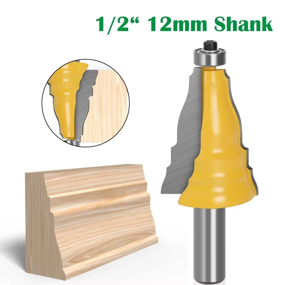 

1PC 12MM 1/2 Shank Gong Cutter Armrest Door Window Casing Router Bit Line Milling Cutter for Wood Woodworking Tool Mill Cutter