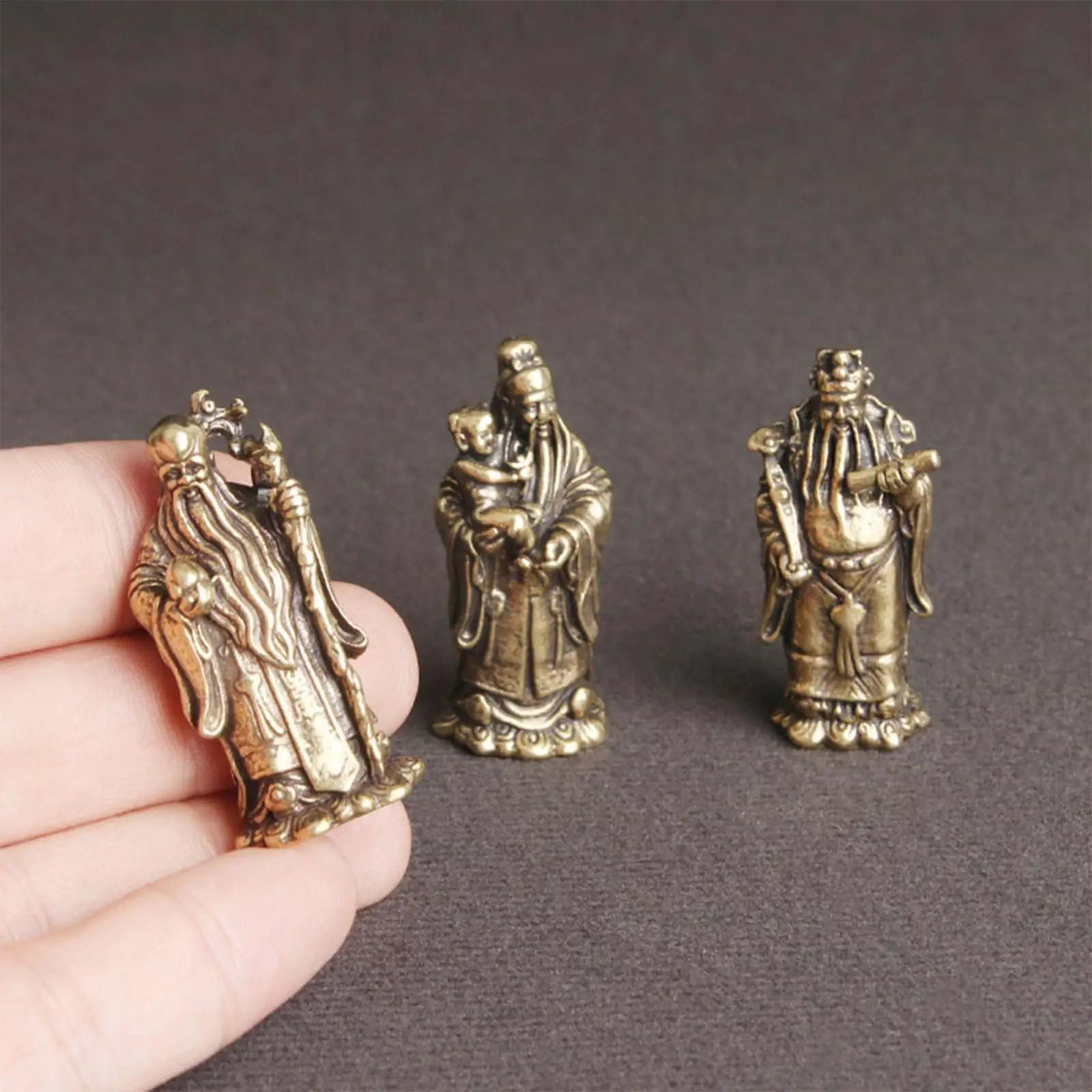 Fu Lu Shou Statue Immortal Ornaments Fuk Luk Sau Figurine Table Decoration Figures for Living Room Office Shop Photography Props