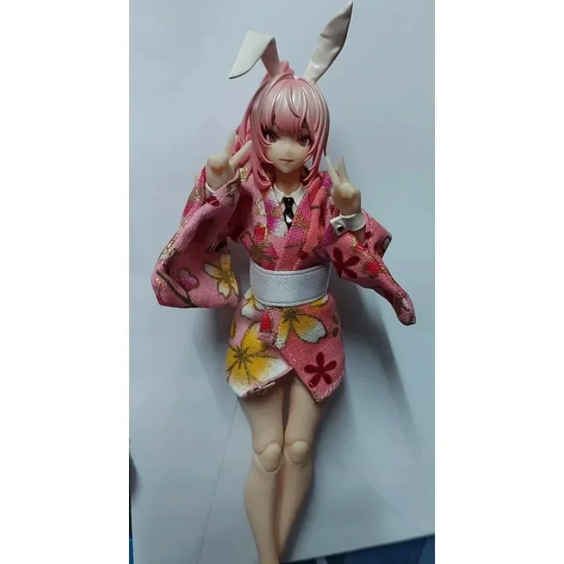 1/12 스케일 여성 군인 일본 인쇄 기모노 짧은 드레스 옷 모델 12 "액션 피규어 Tbl Ph 바디 액세서리