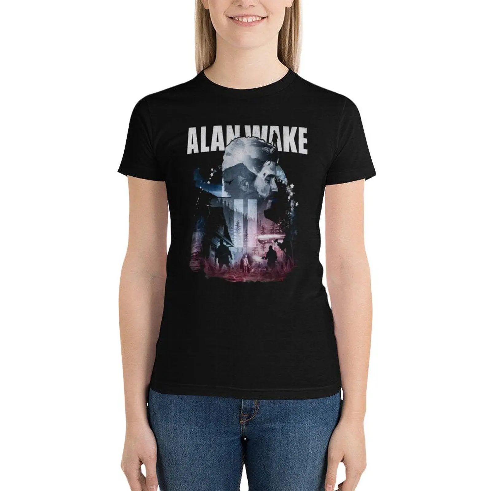 Alan Wake T-Shirt vintage clothes summer top clothes for woman