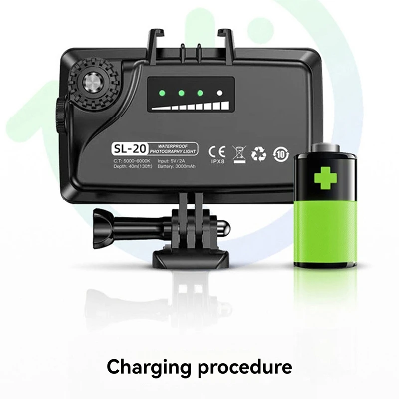 For Gopro Diving Light Fill Light Waterproof LED Light  Diving Underwater Light Waterproof 130Ft For Gopro