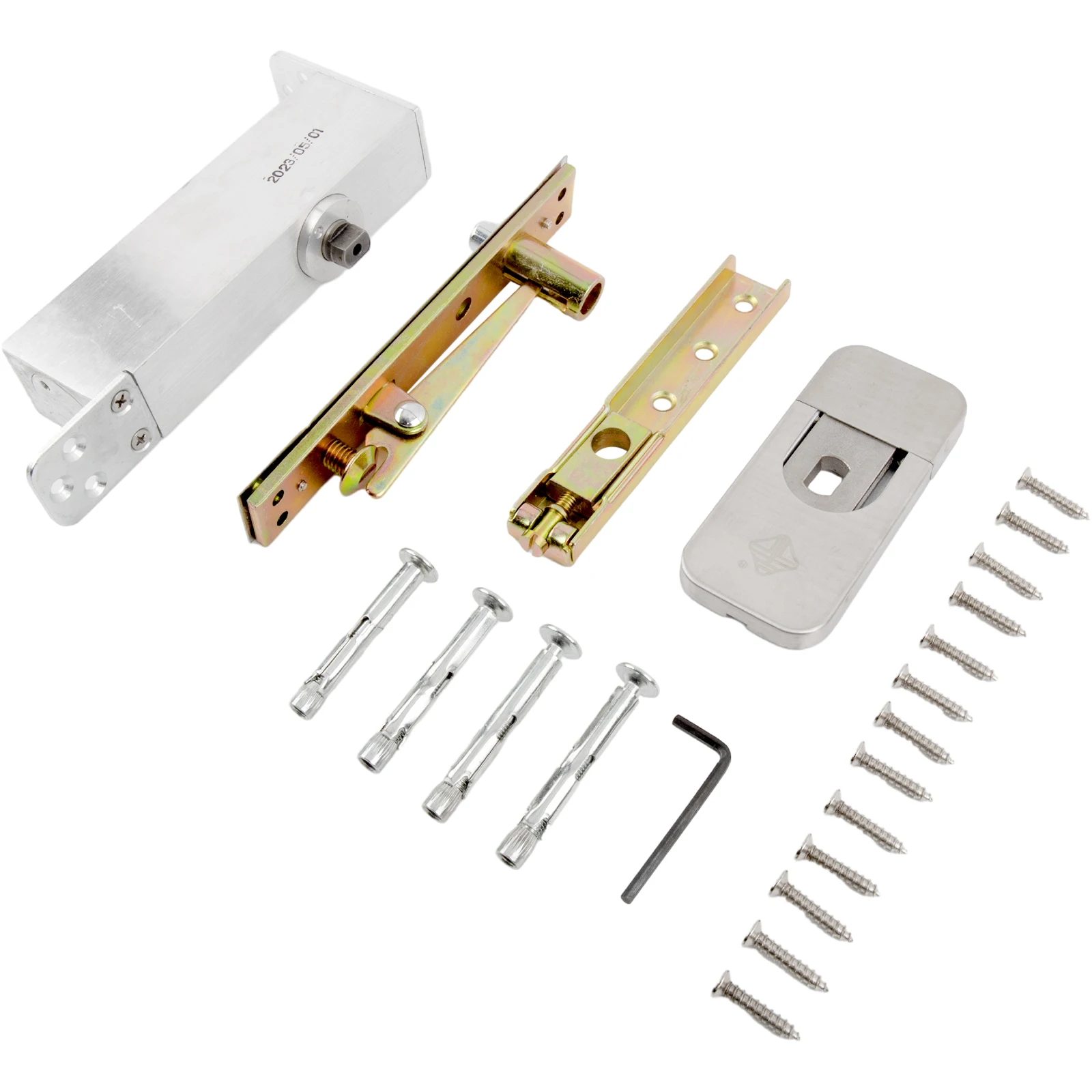 

Automatic Hinge Door Pivot Hinges Hydraulic Two-way Opening 1Set 90 Degree Alloy Brushed Silver Casting Aluminium