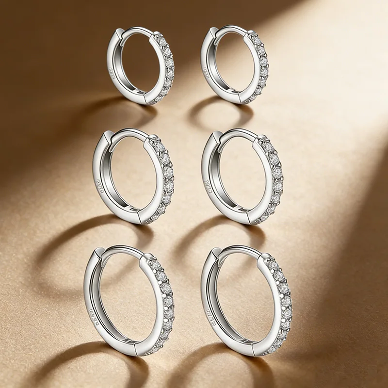 6 Stück/Set 925 Sterling Silber 18k Vergoldete Kleine Zirkonia Huggie Creolen für Damen Hochzeit Party Schmuck Geschenk – Detail 5
