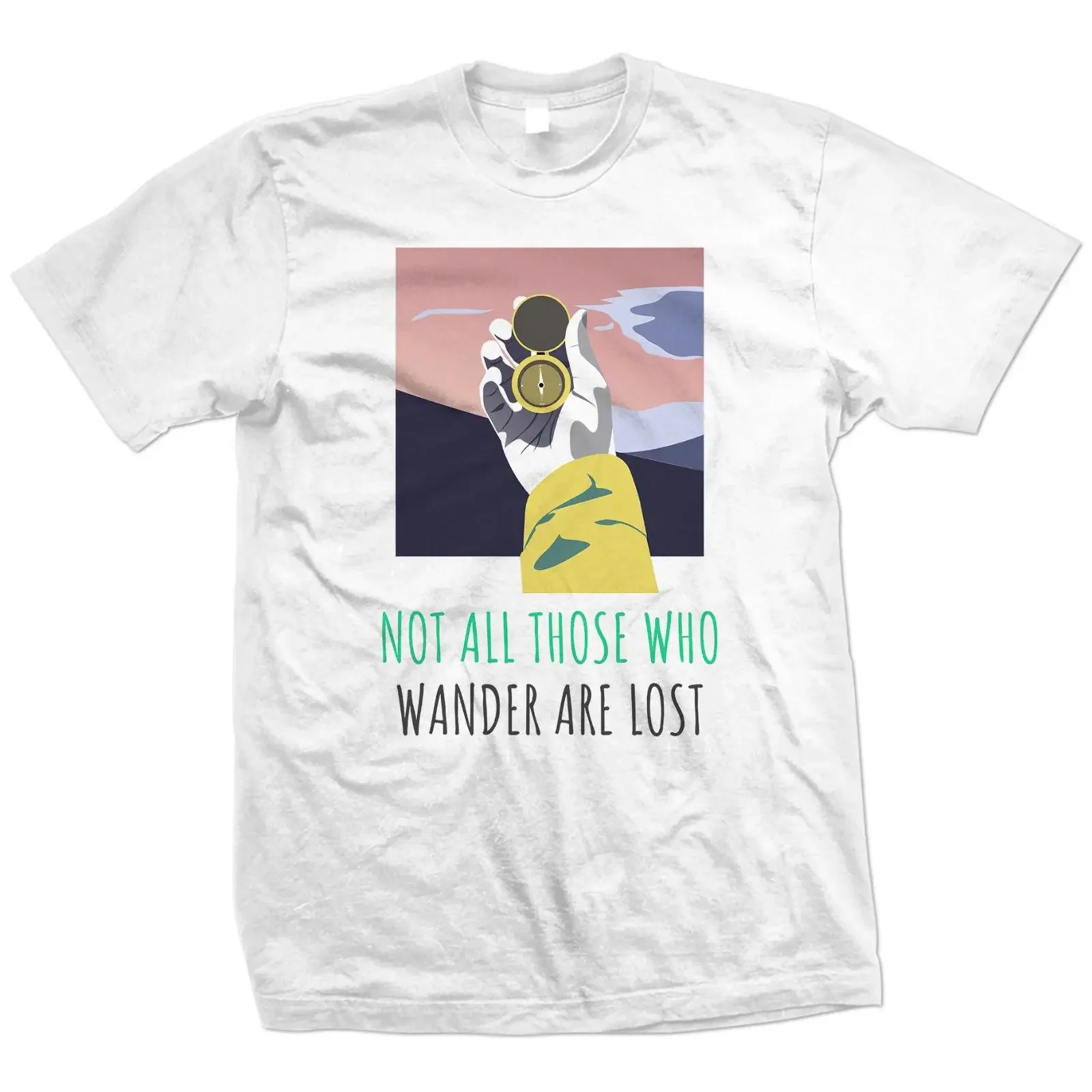 Not all those who wander are lost T Shirt Hiking Outdoors Adventure Image 1 of 3 vintage Washed Unisex Top For Everyday Wear