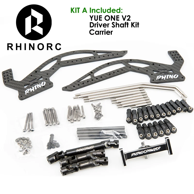 RhinoRC YUE ONE V2 RC Crawler Chassis Shafty Pełny zestaw z przekładnią wału kierowcy Capra Axles