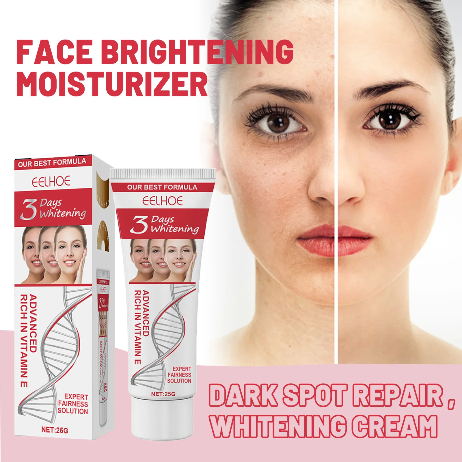 

EELHOE 3 Day Kojic Acid Face Cream 25g, Dark Spot Corrector Brightening Moisturizer for All Skin Types, Hydrating Glow Skin Care