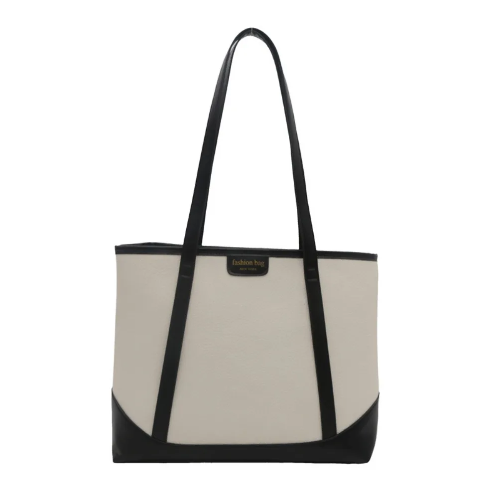 

Casual Large Capacity PU Tote Bag Korean Style Handbag Women Shoulder Bag Portable Lightweight Ladies Commute Bag Office Worker