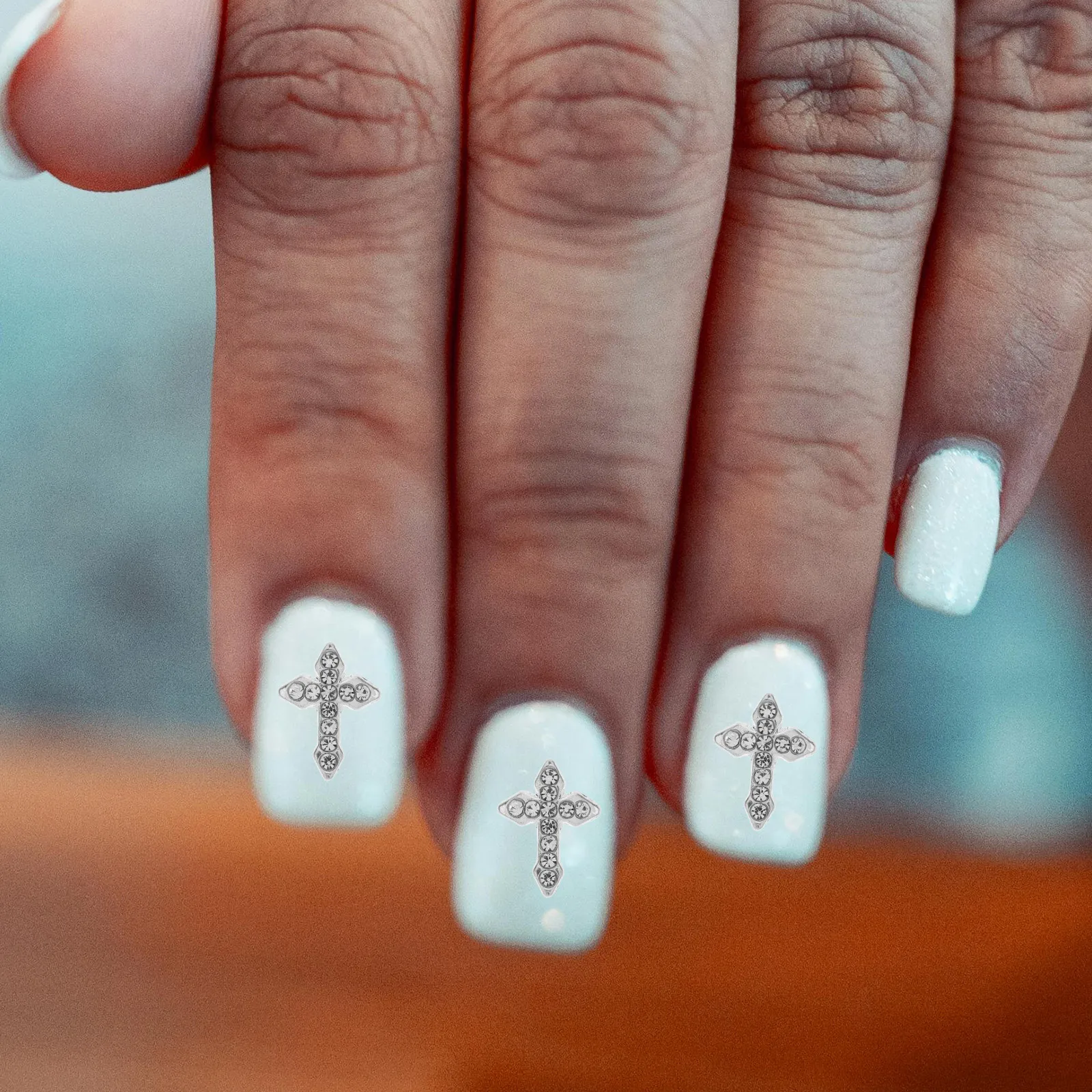 10 قطعة مسمار الصليب السحر لامعة سبائك صغيرة الاكريليك دائم DIY بها بنفسك مسمار الفن مانيكير زينة اكسسوارات سحر للأظافر