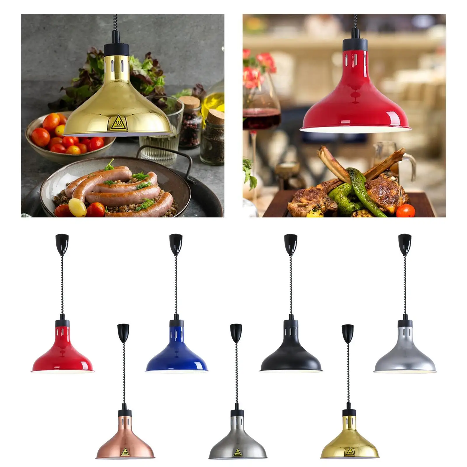 Food Warmer Lamp Adjustable Length 70-160cm without Bulb 275W Food Warmer Light for Fries Catering Cafeteria Restaurant Hot Food