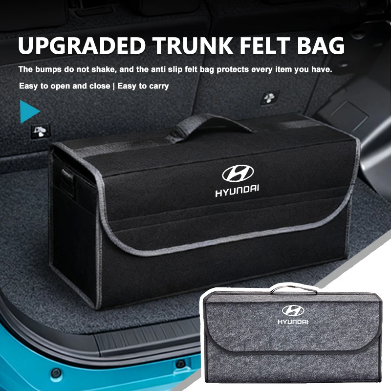 Para hyundai saco de armazenamento do carro dobrável organizador viagem caixa tronco ferramenta caso azera gdi i10 i20 i30 i40 ix20 ix35 sonata santafe