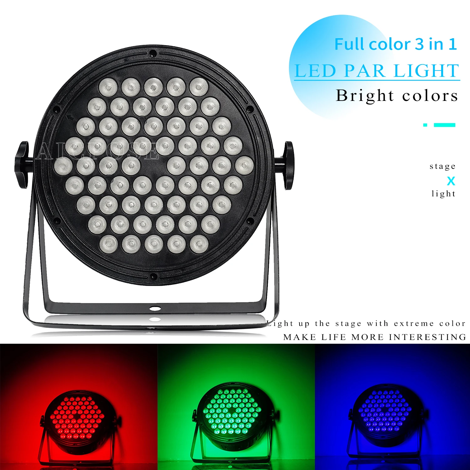 60x3W RGB 3 in 1 LED par DMX512 Control Stage Flat Spotlight for DJ Disco Church Wedding Party