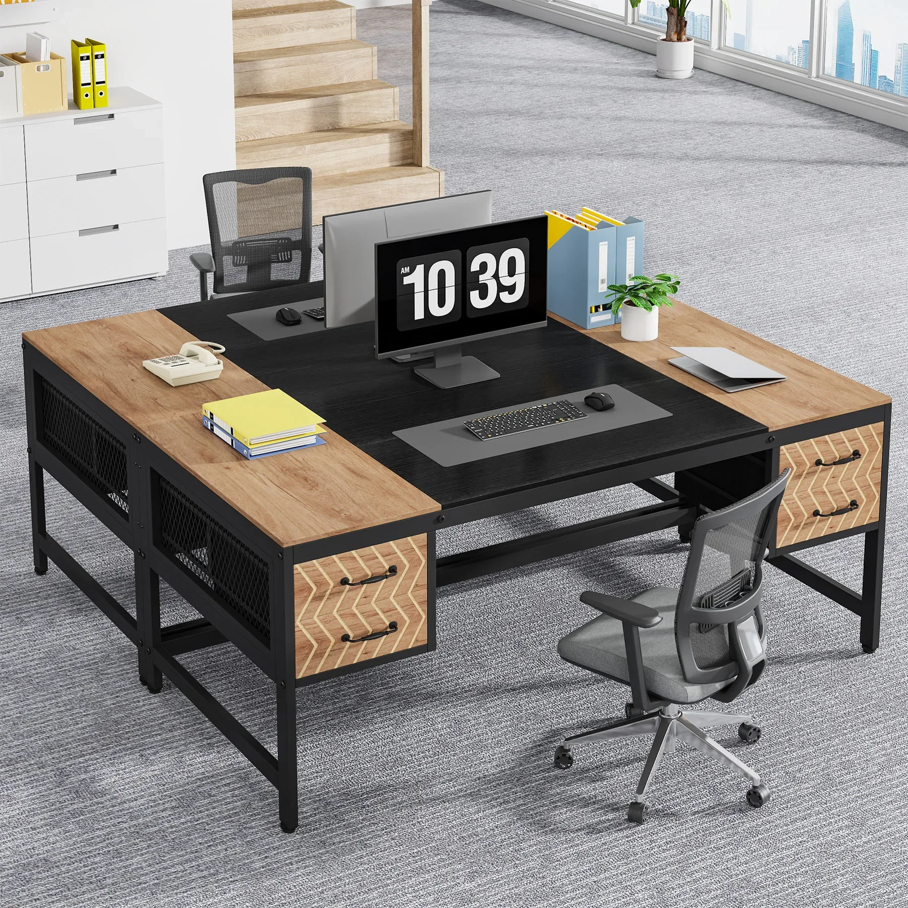 Tribesigns Computer Desk with Drawers: 63