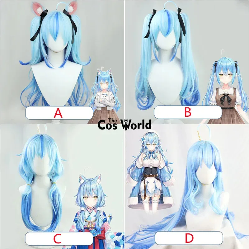 Virtual YouTuber VTuber Hololive Yukihana Lamy Anime Cosplay pelucas fibra pelo sintético resistente al calor + gorro de peluca