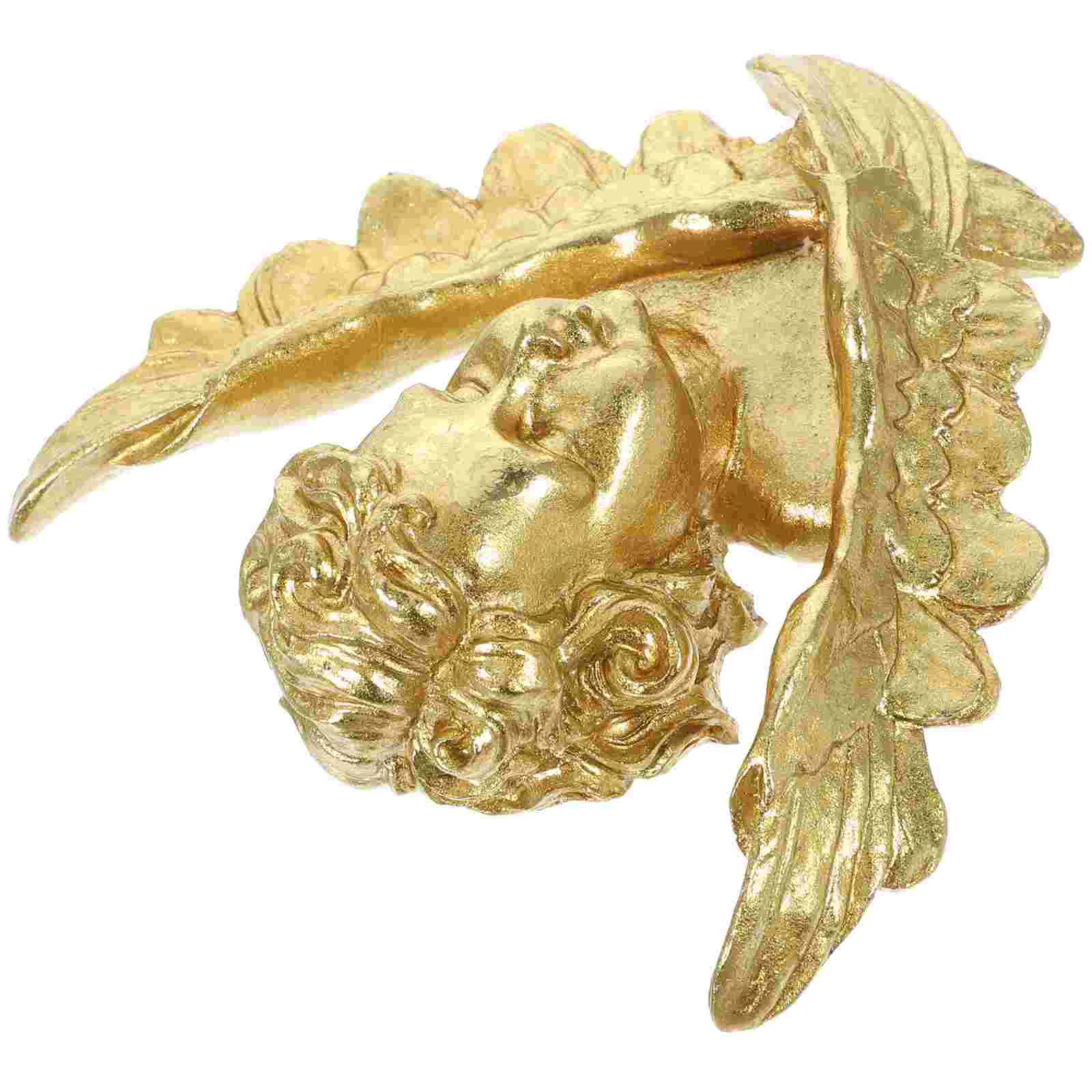 Vintage Golden Cherub Wall Hanging Decoration Figurine Adornment Angel Statue Christmas Lovely Ornaments Resin Home