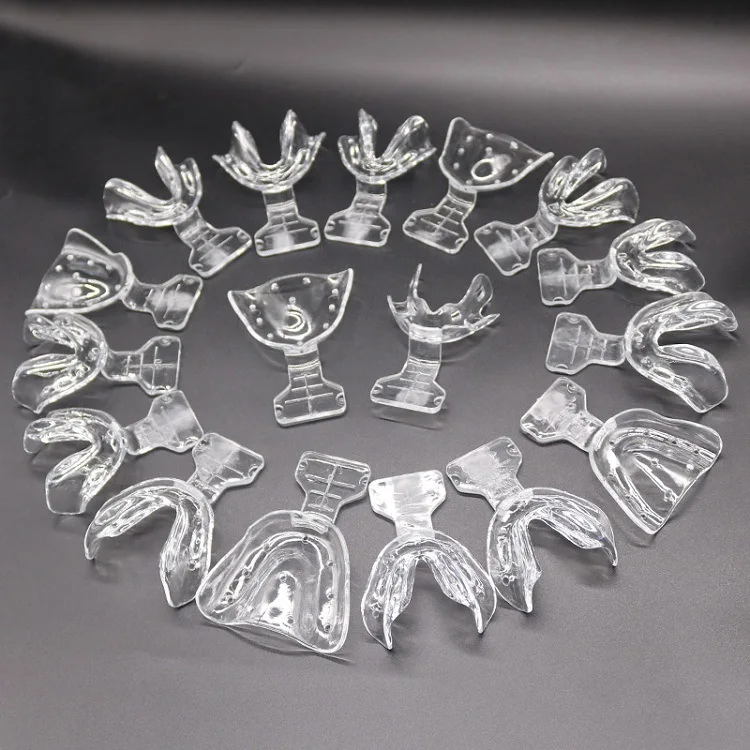 17Pcs/set Dental Impression Trays Teeth Holder Autoclavable 200 Degree Edentulous Jaws Impression Tooth Trays Tools Dentist Lab