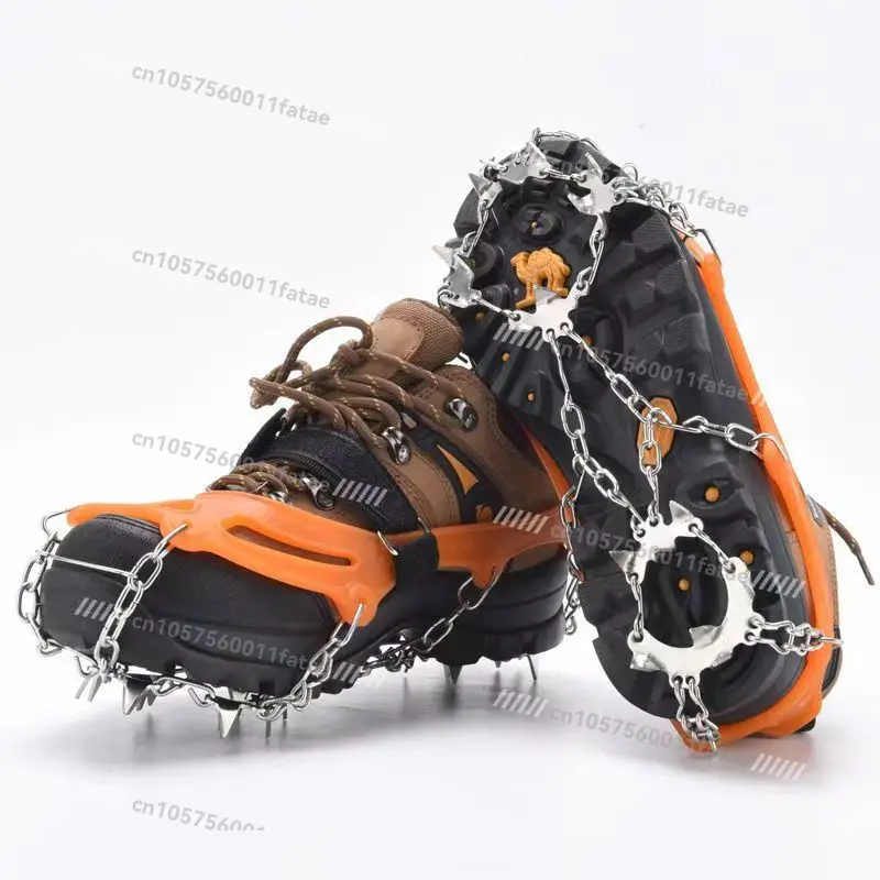 

Outdoor Crampons 19-tooth Stainless Steel Snow Non-slip Shoe Cover Snow Claw Climbing Equipment Ice Grab Hiking Shoe Stud Chain