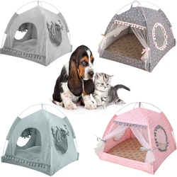 Pet Cat Tent Summer Cave Hut Cat Sleep House For Kitten Puppy Playpen Cage Basket Cat Nesk Kennel Small Dog House Bed