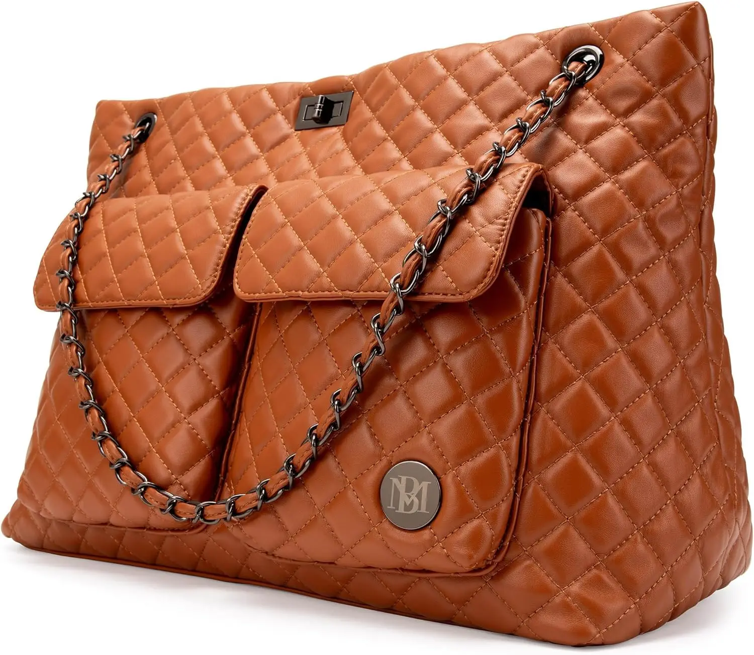 

Stylish Vegan Leather Tote Bag for Travel and Weekends, Durable and Lightweight