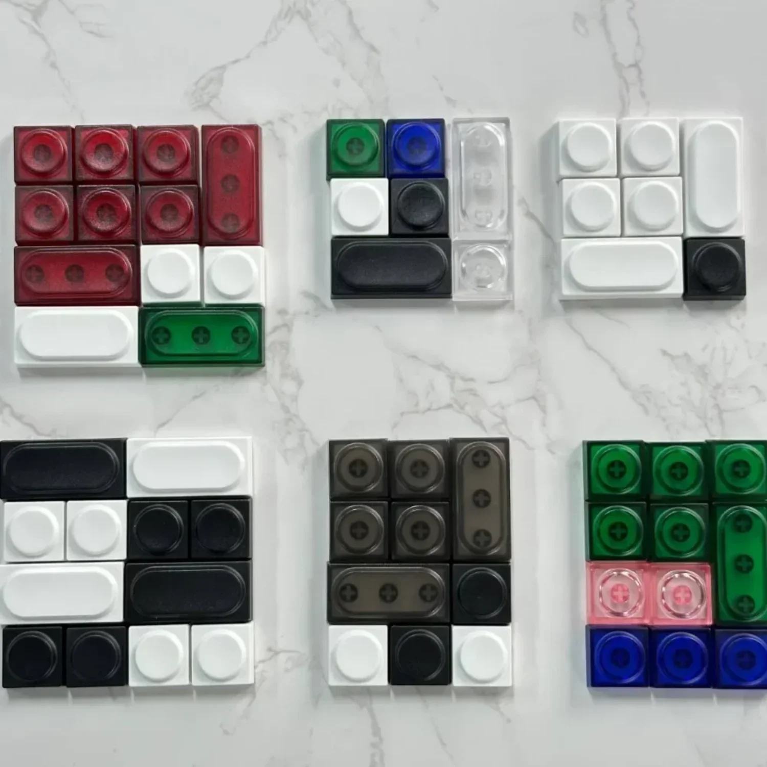 

Transparent Frosted Mechanical Keyboard, Building Block Keycaps, Personalised Toy, 1U