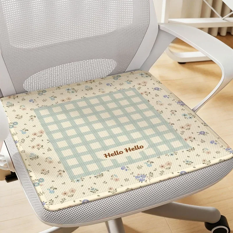 Cool Ice Silk Square Seat Cushion Breathable Comfy for Home Bedroom Office Desk Long Sitting Furniture Decor Pads All Season Use 2