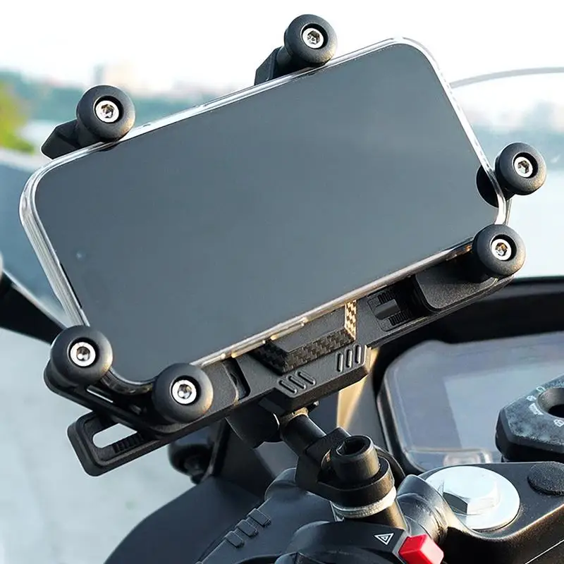 360 degree Rotatable Motorcycle Bicycle Phone Holder Horizontal/Vertical Screen Stand Bracket Non-slip Vibration Damping Holder