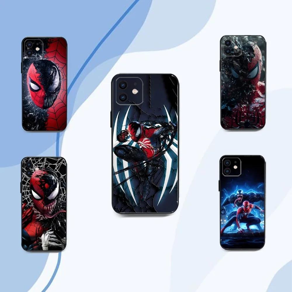 V-Venom Vs S-Spider-Man Phone Case For Iphone 15 11 13 14 Pro Max 7 8 Plus X Xr Xs Max Se2020 12mini Cover Case