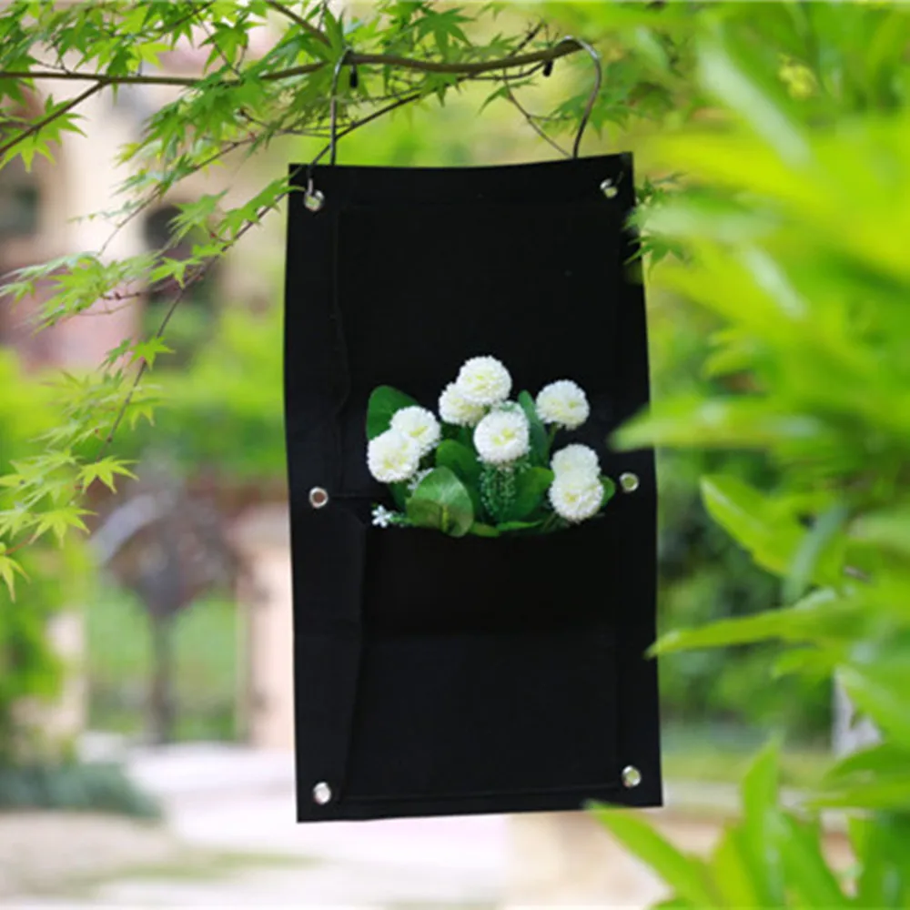 

RETAIL-Vertical Garden Wall Planter Bag, Felt Planting Bags, 2 -Pocket, Wall-mounted