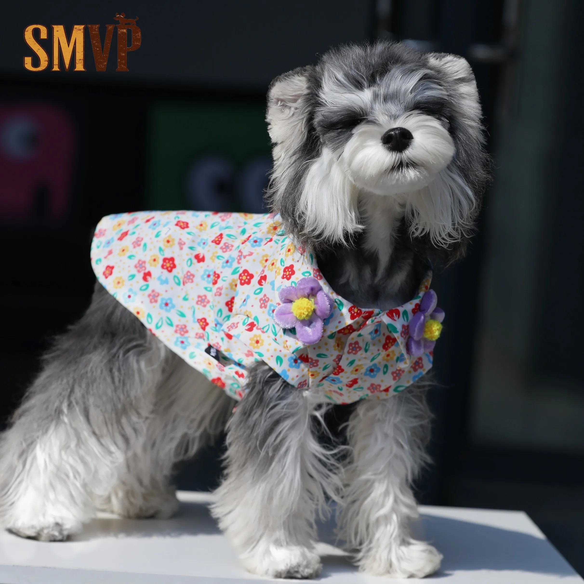 

Spring and Summer Soft and Breathable Red Floral Shirt Fresh Pastoral Cute Style Pet Kitten Small Dog Clothes