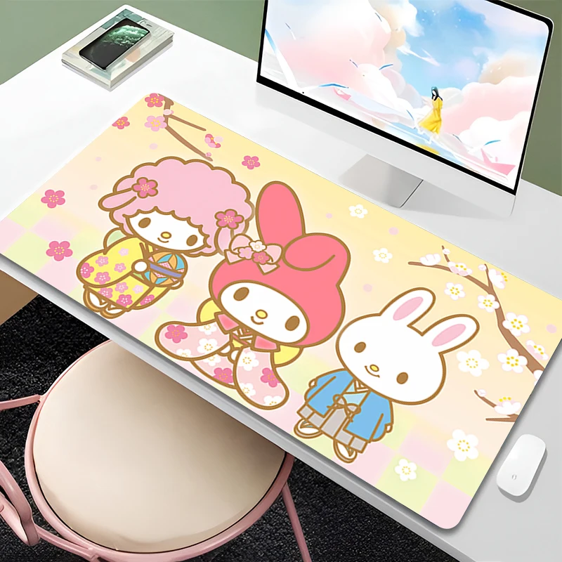 

Large Gaming Customized Mouse pad My Melody Office desk mat Game keyboard pad Desk Mats Sanrio Kawaii Mousepad Home Decor