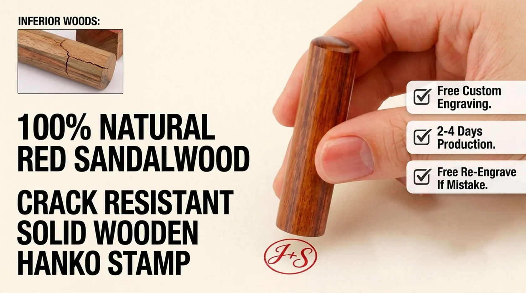 Hanko Stamp for Wood Custom Name Stamp Seal for Calligraphy English Chinese Logo Hand Account Chop Personal Gift Seal