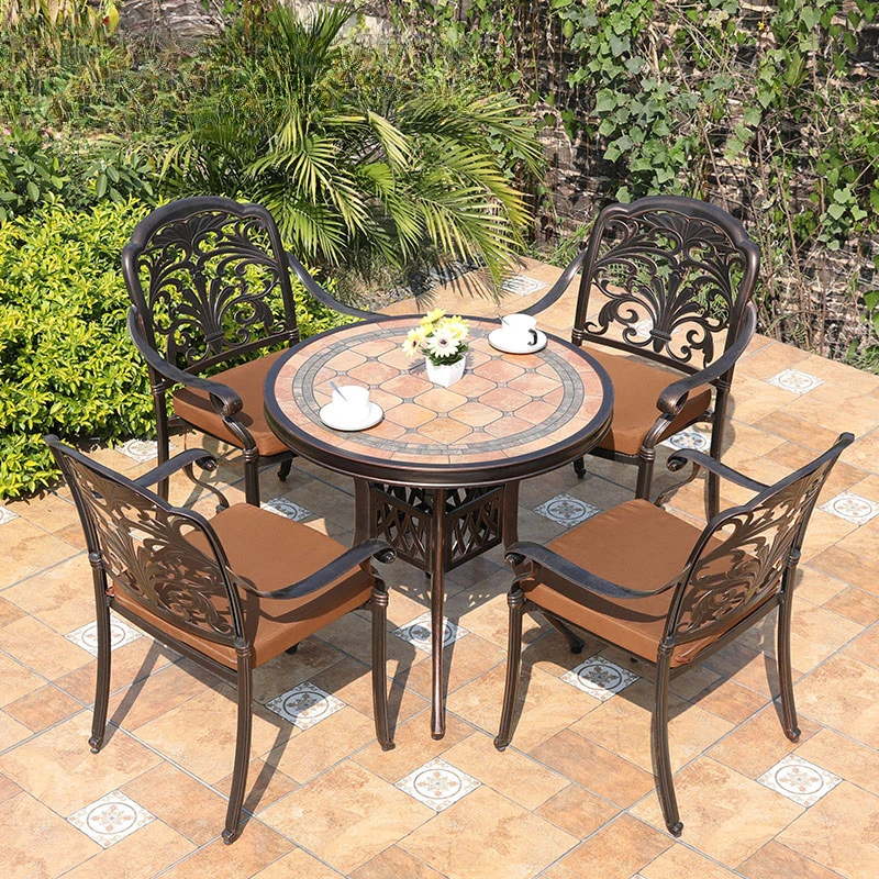 The product can be customized.Outdoor tables and chairs, courtyard European wrought iron leisure tables and chairs