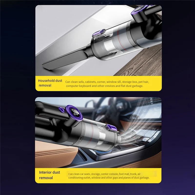 

A36T-Ручной беспроводной пылесос — автомобильный пылесос с бесщеточным двигателем, мощный всасывающий пылесос 14000 Па со светодиодной подсветкой